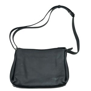 Derek Alexander Black Leather Shoulder Bag crossbody 3 compartment card holder
